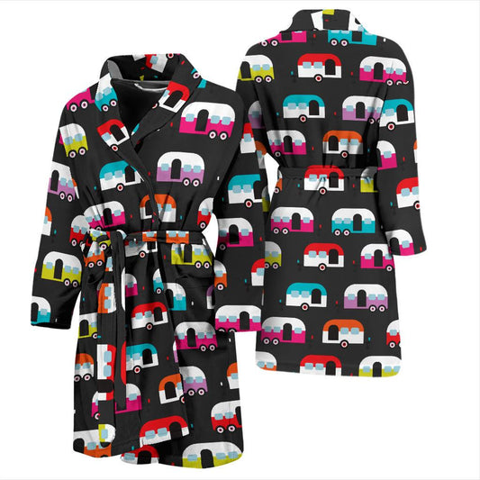 Camper Caravan Pattern Men Bath Robe-JTAMIGO.COM