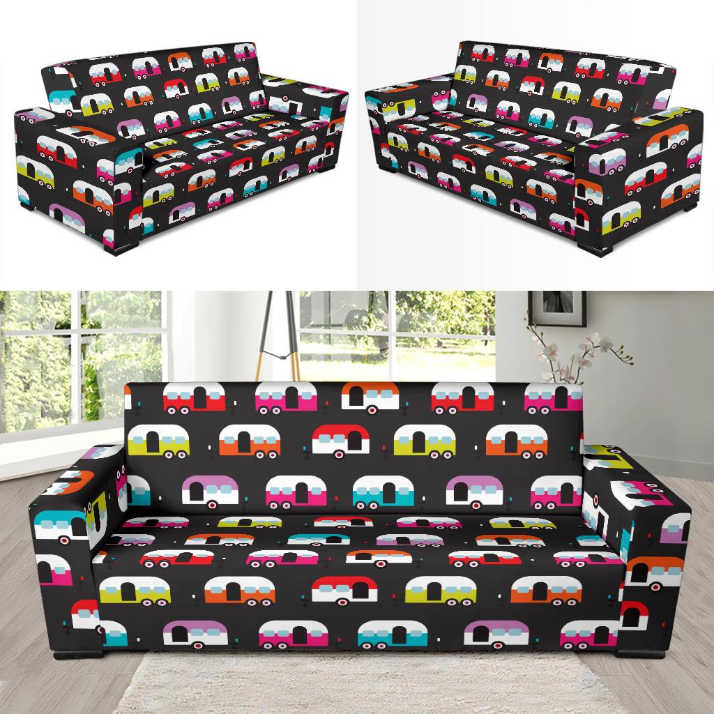 Camper Caravan Pattern Sofa Slipcover-JTAMIGO.COM