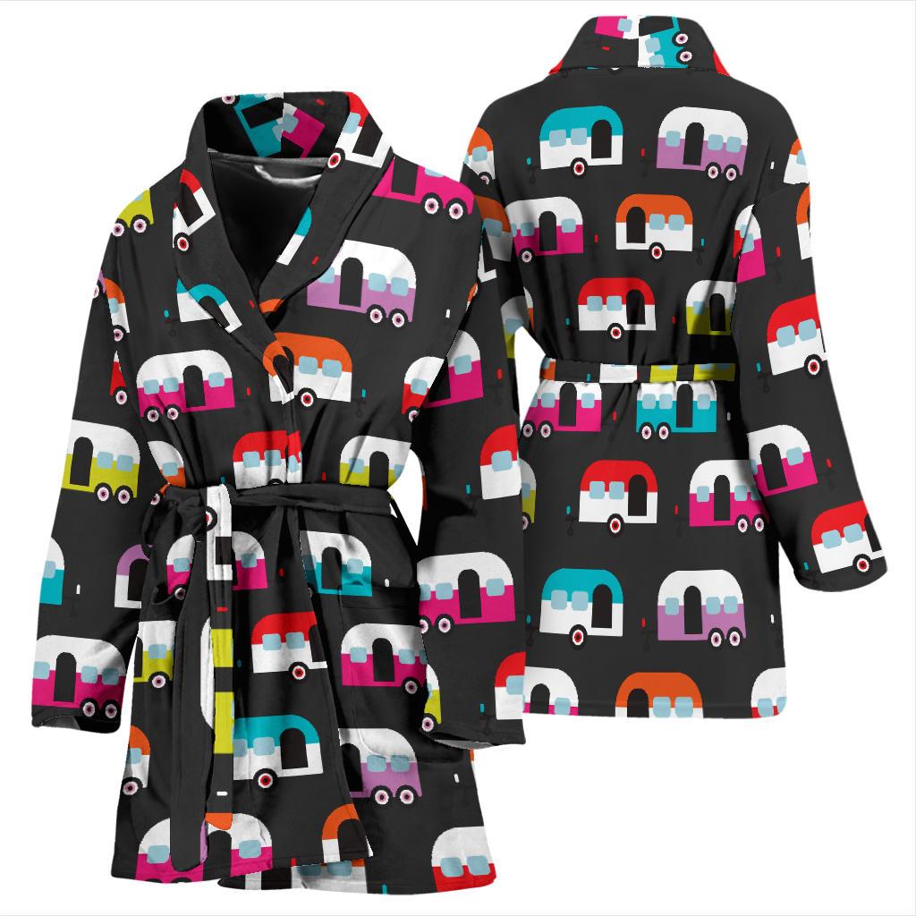 Camper Caravan Pattern Women Bath Robe-JTAMIGO.COM