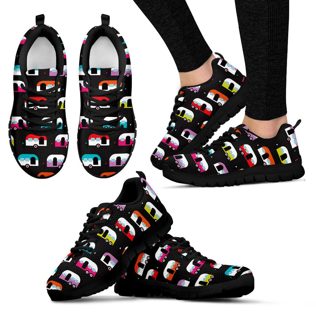 Camper Caravan Pattern Women Sneakers Shoes