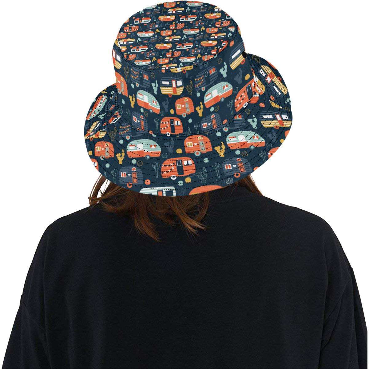 Camper Caravan Print Pattern Unisex Bucket Hat