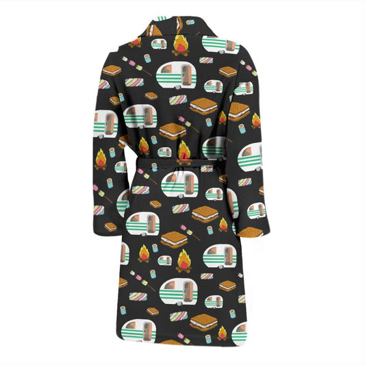 Camper marshmallow Camping Design Print Men Bath Robe-JTAMIGO.COM