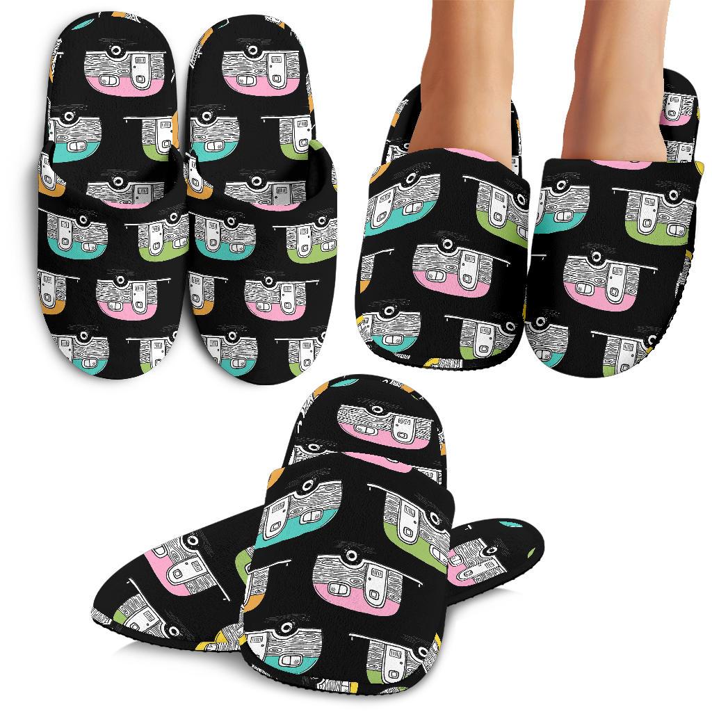 Camper Pattern Camping Themed No 2 Print House Slippers