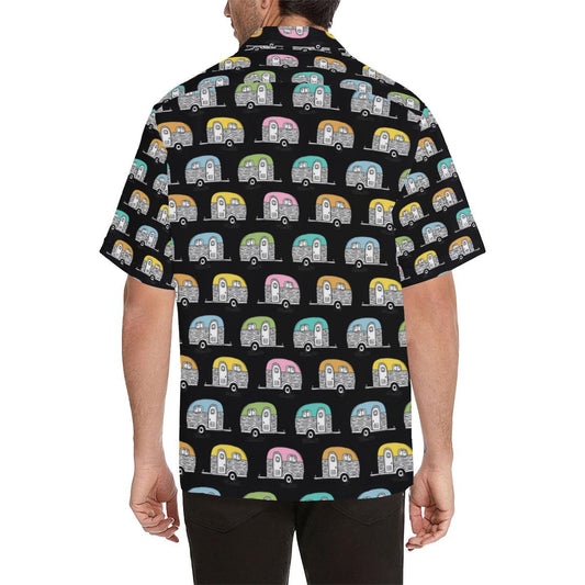 Camper Pattern Camping Themed No 2 Print Men Aloha Hawaiian Shirt