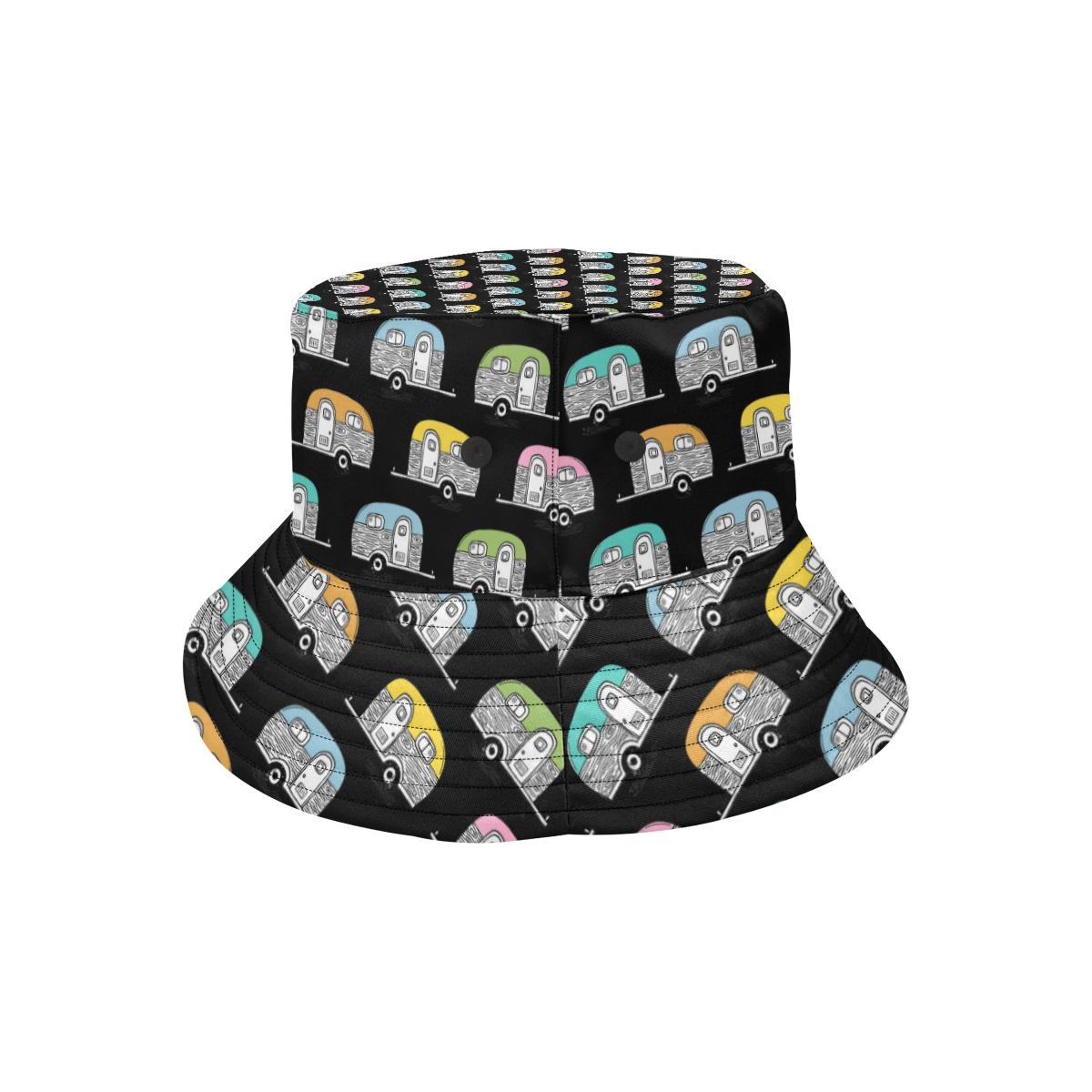 Camper Pattern Camping Themed No 2 Print Unisex Bucket Hat