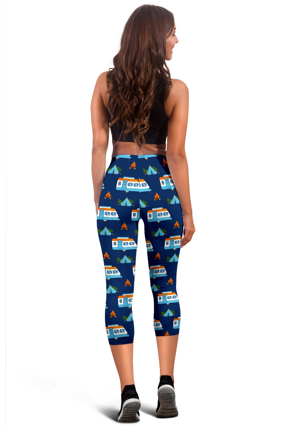 Camper Pattern Camping Themed No 3 Print Women Capris