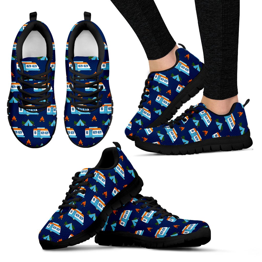 Camper Pattern Camping Themed No 3 Print Women Sneakers Shoes