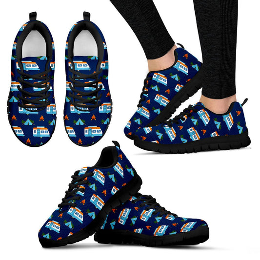 Camper Pattern Camping Themed No 3 Print Women Sneakers Shoes