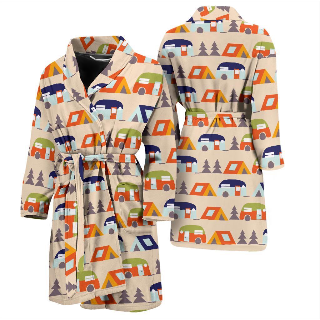 Camper Tent Pattern Print Design 03 Men Bathrobe-JORJUNE.COM