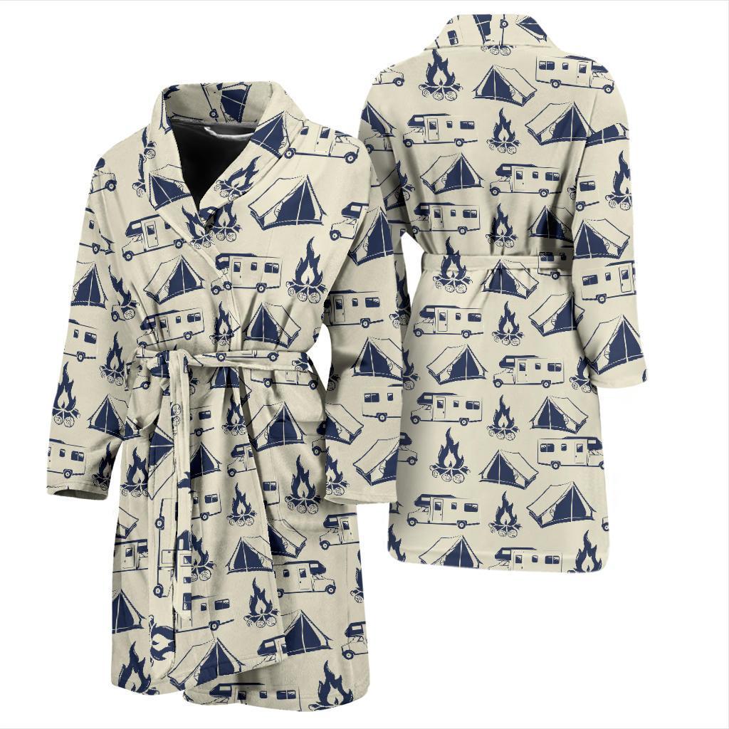 Campfire Pattern Print Design 01 Men Bathrobe-JORJUNE.COM