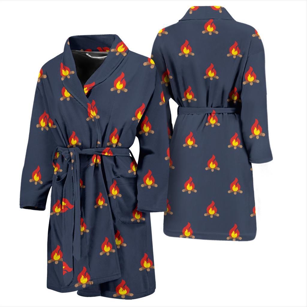Campfire Pattern Print Design 02 Men Bathrobe-JORJUNE.COM