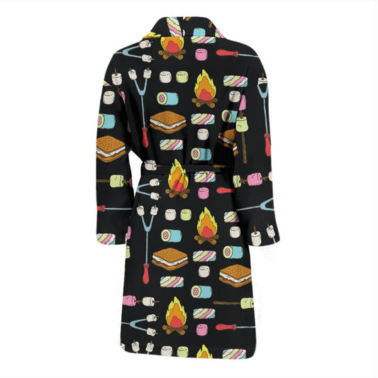 Camping Campfire Marshmallows Men Bath Robe-JTAMIGO.COM