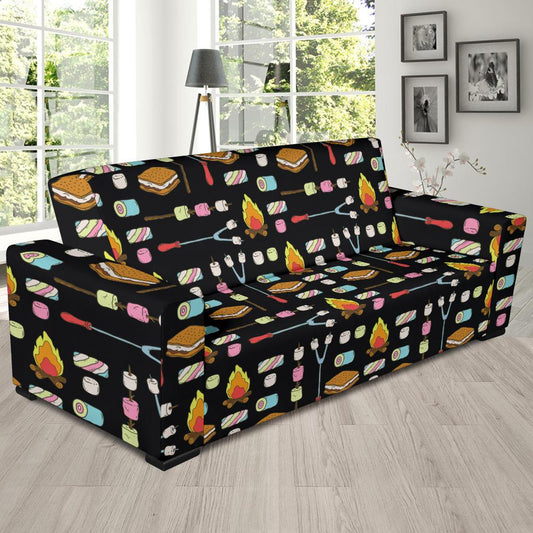 Camping Campfire Marshmallows Sofa Slipcover-JTAMIGO.COM
