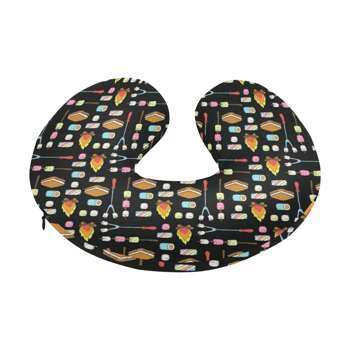 Camping Campfire Marshmallows U-Shaped Travel Neck Pillow-JTAMIGO.COM