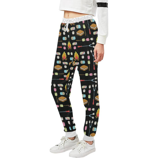 Camping Campfire Marshmallows Unisex Casual Sweatpants (Model L11)-JTAMIGO.COM