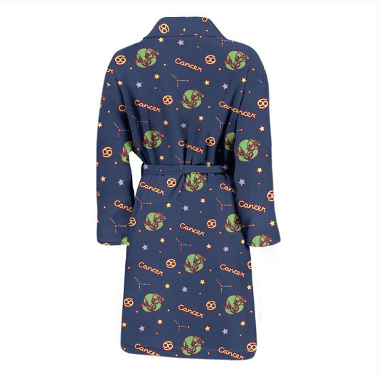 Cancer Zodiac Pattern Print Design 03 Men Bathrobe-JORJUNE.COM