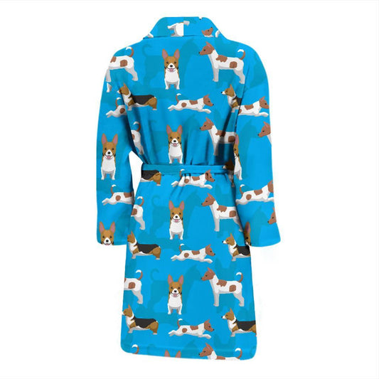 Cardigan Welsh Corgis Pattern Print Design 01 Men Bathrobe-JORJUNE.COM