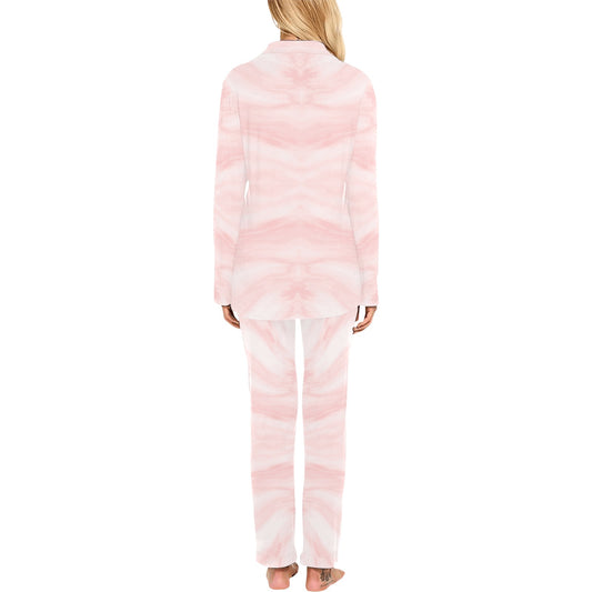 Marble Pattern Print Design 03 Women's Long Pajama Set