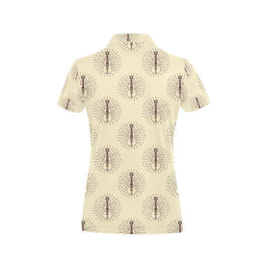 Mandolin Pattern Print Design 02 Women's Polo Shirt