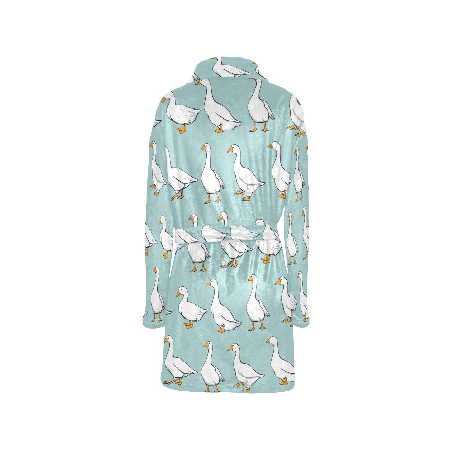Goose Pattern Print Design 02 Women's Fleece Robe