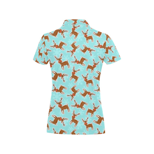 Reindeer Print Design LKS403 Women's Polo Shirt