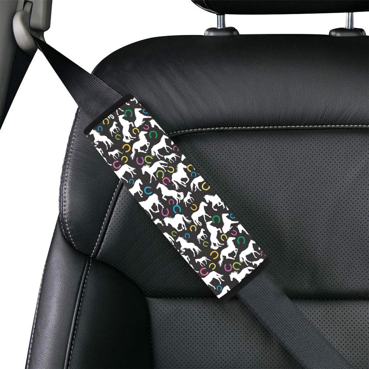 Horse Hoof Colorful Print Design LKS301 Car Seat Belt Cover