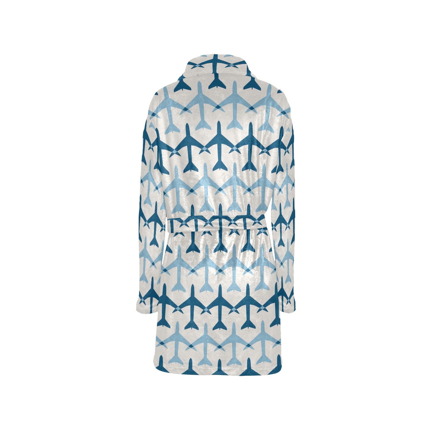 Airplane Pattern Print Design 04 Women's Fleece Robe