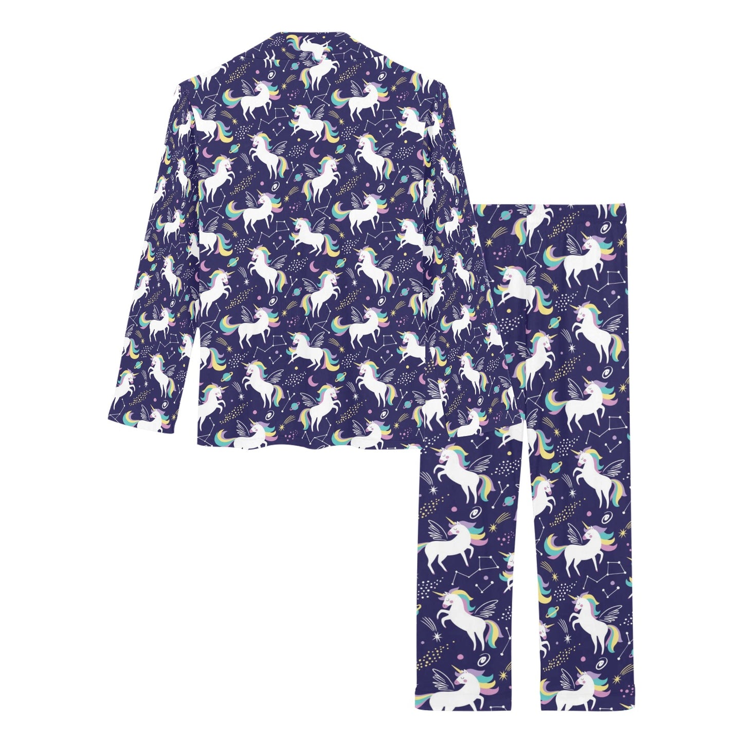 Unicorn Print Design LKS305 Women's Long Pajama Set