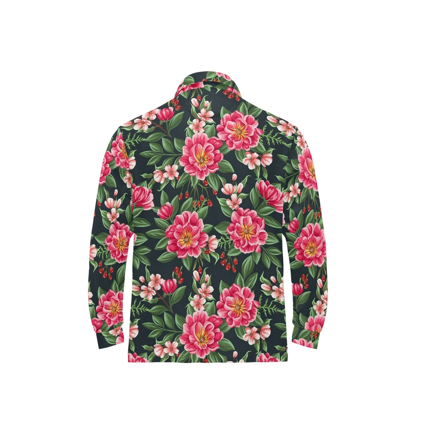 Summer Floral Pattern Print Design SF06 Long Sleeve Polo Shirt For Men's