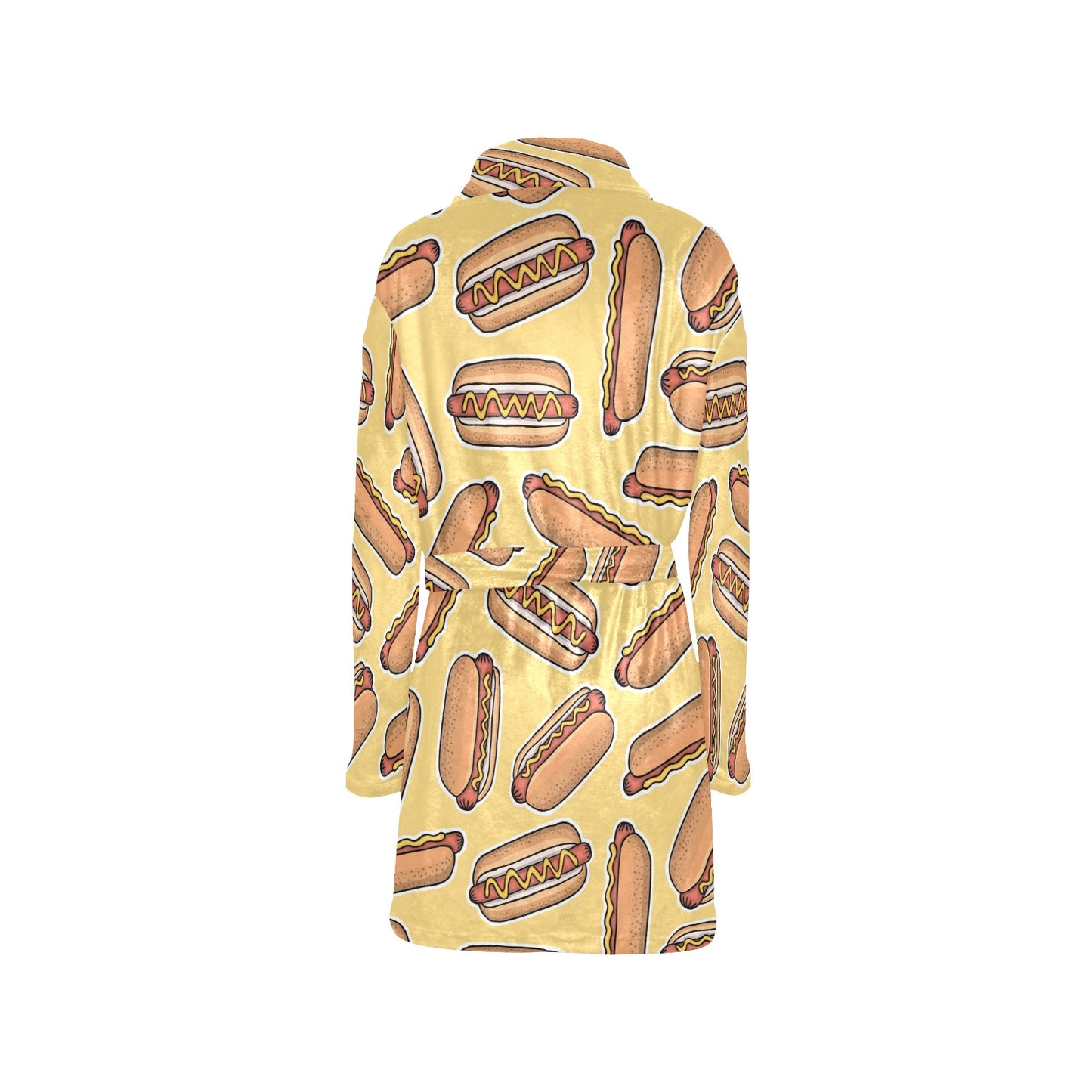 Hot Dog Pattern Print Design 01 Women's Fleece Robe