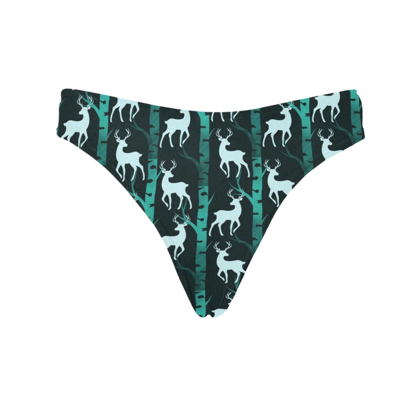 Deer Jungle Print Pattern Women's Thongs