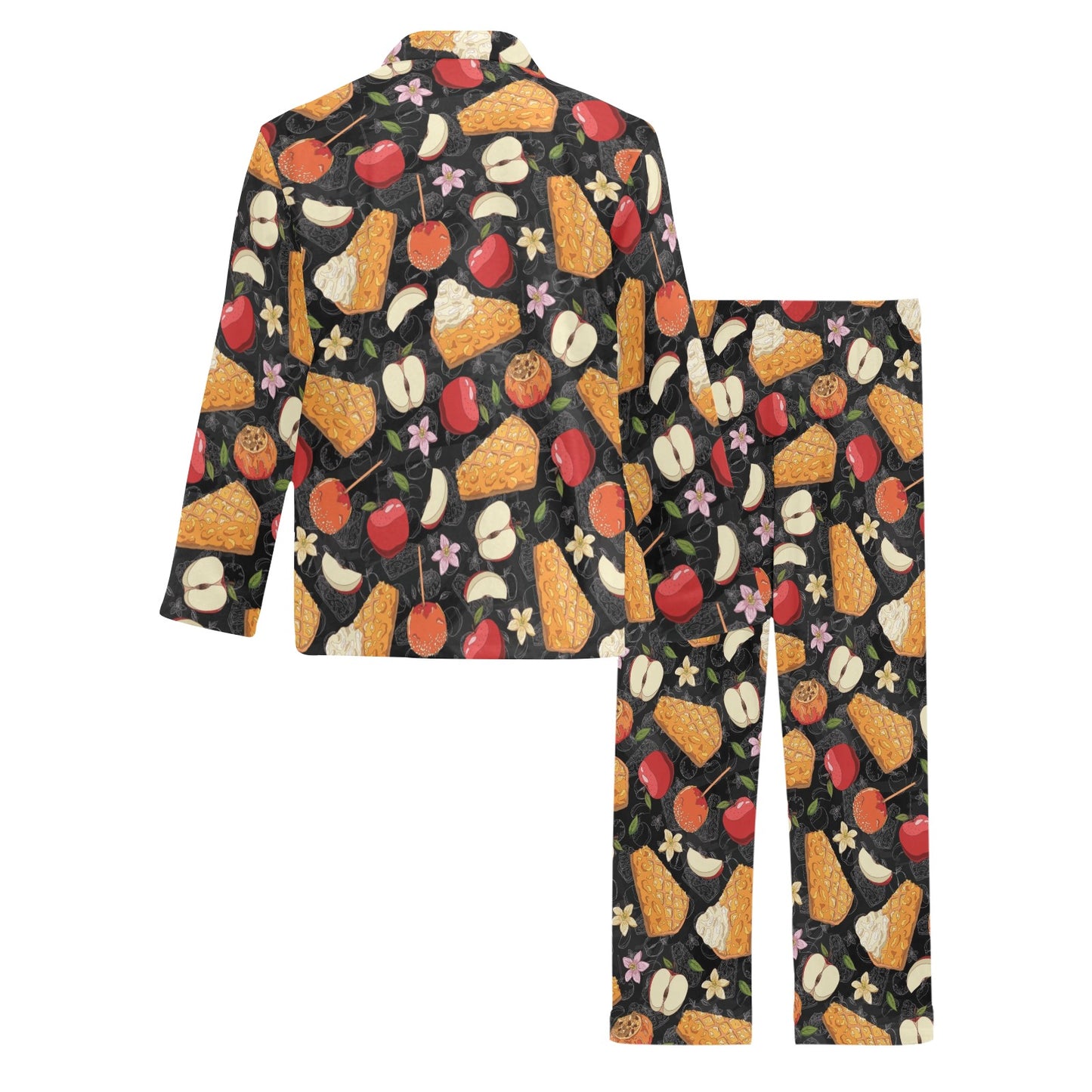 Apple Pie Pattern Print Design 01 Men's Long Pajama Set