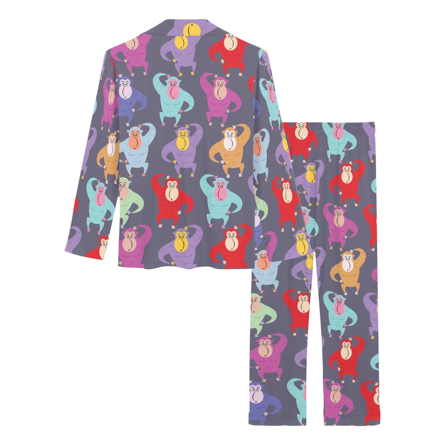 Chimpanzee Pattern Print Design 03 Women's Long Pajama Set