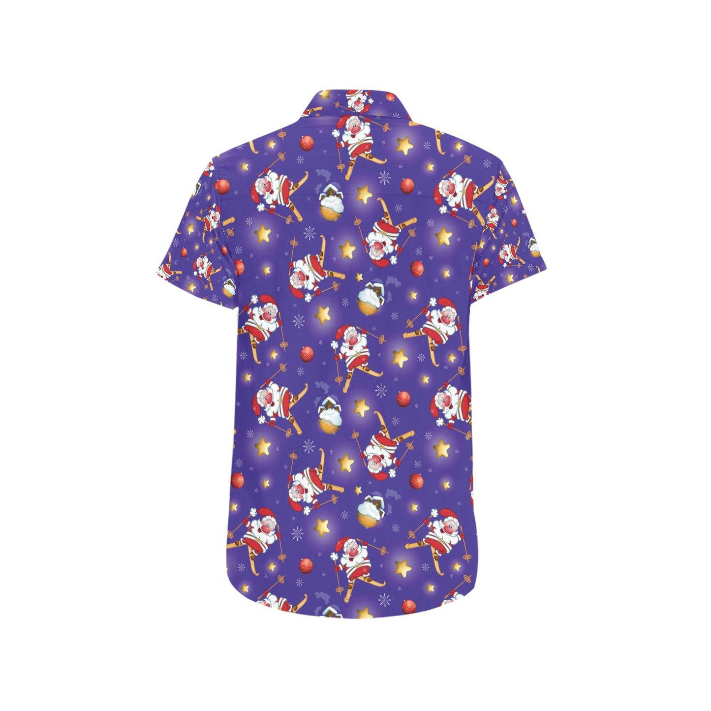 Ski Print Design LKS308 Men Short Sleeve Button Up Shirt