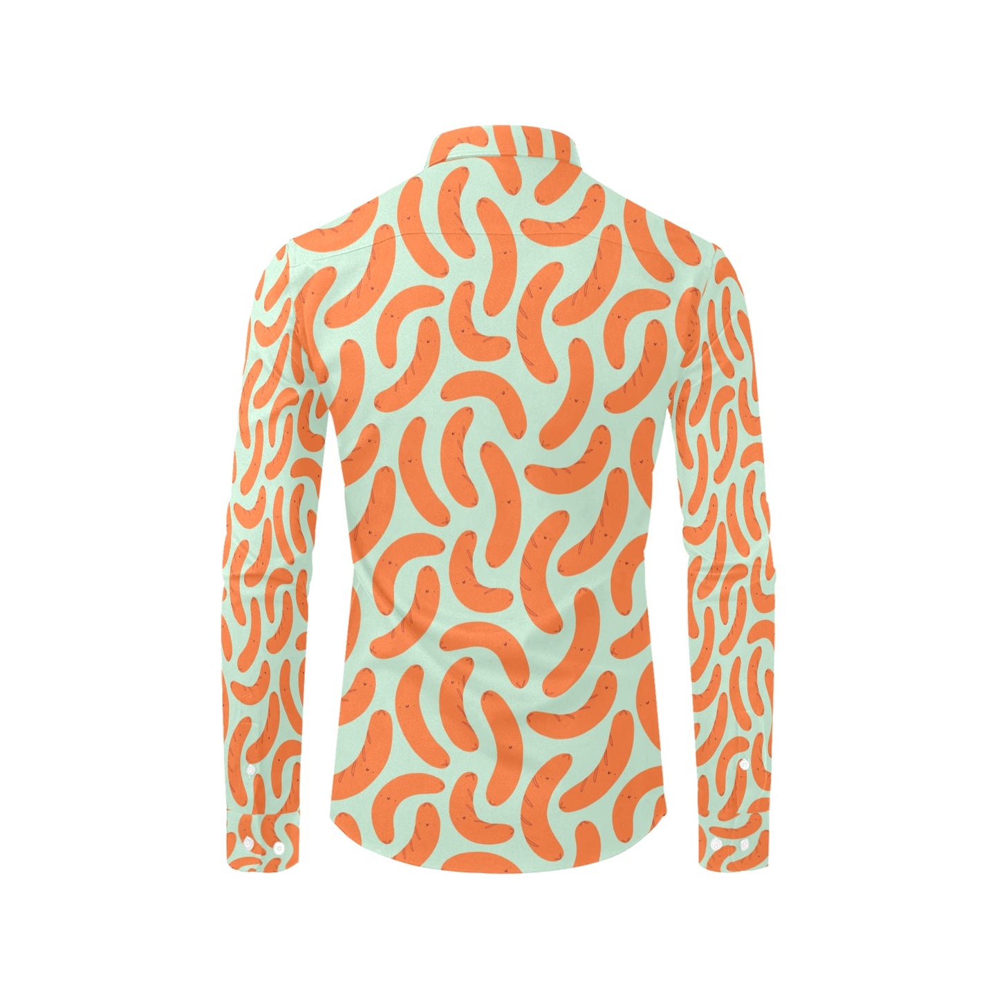 Sausage Print Design LKS304 Men's Long Sleeve Dress Shirt