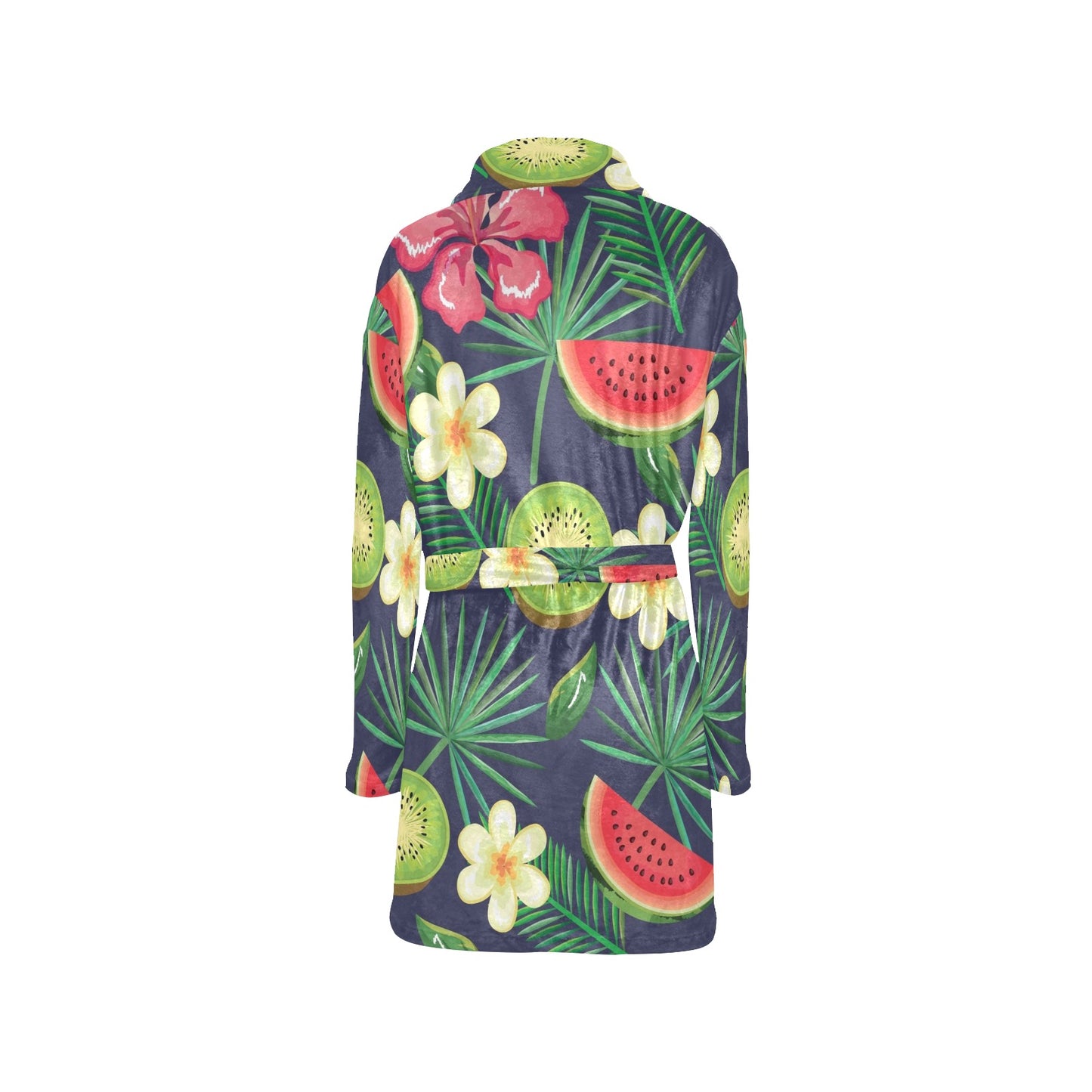 Tropical Fruits Pattern Print Design TF05 Women's Fleece Robe
