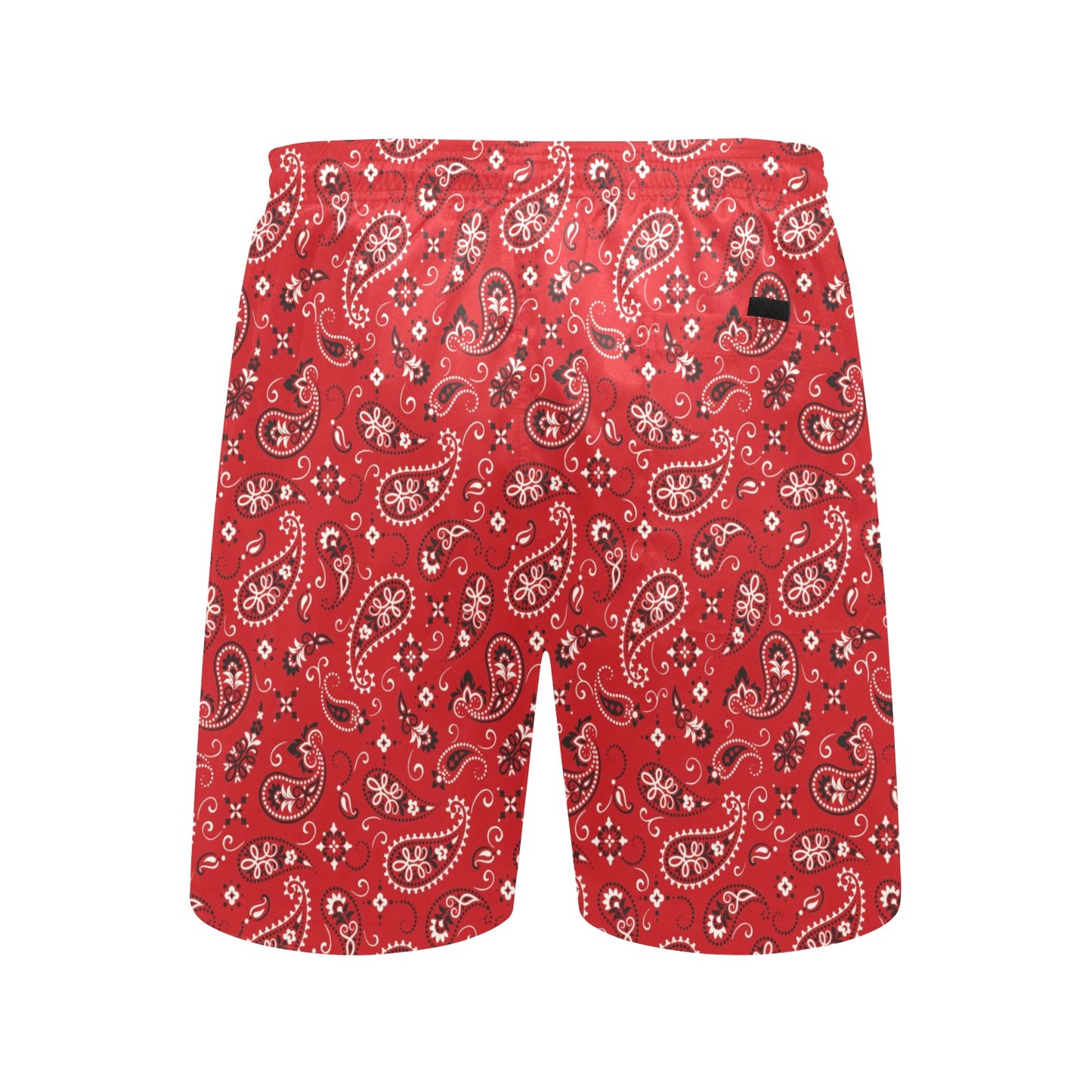 Bandana Paisley Red Print Design LKS3011 Men's Swim Trunks Beach Shorts