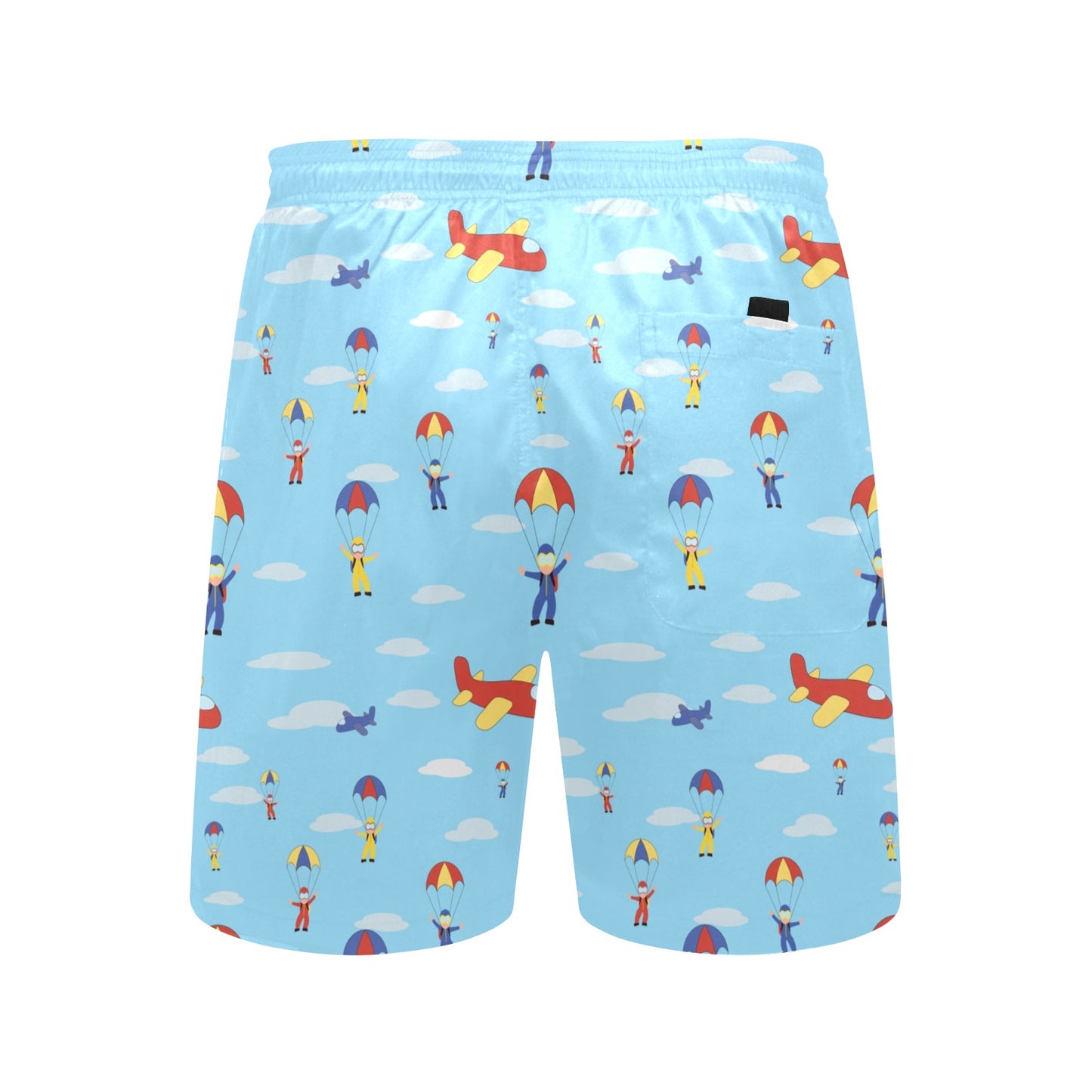 Skydiver Print Design LKS304 Men's Swim Trunks Beach Shorts