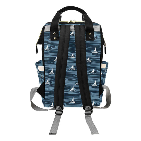 Sailboat Print Design LKS303 Diaper Bag Backpack