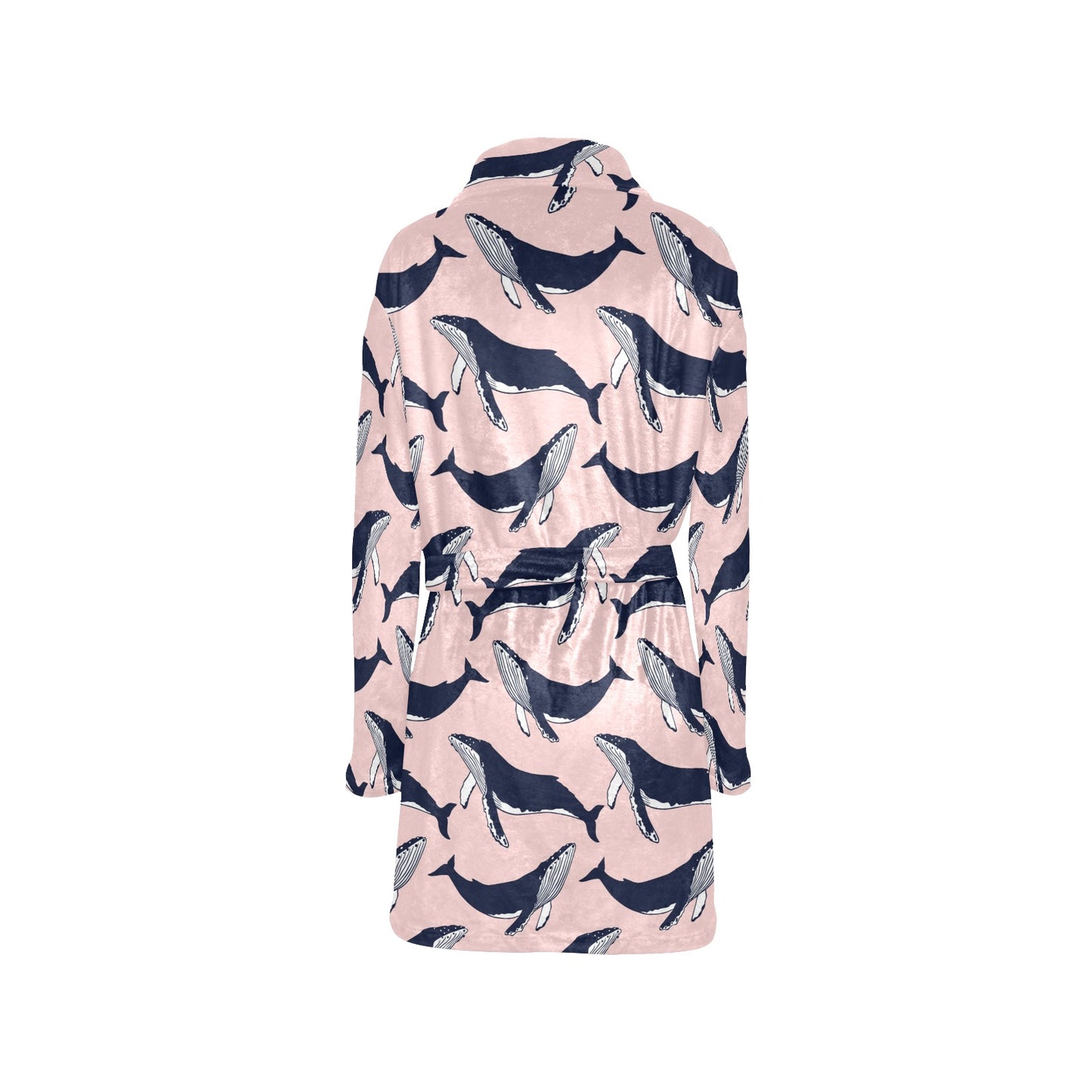 Humpback Whale Pattern Print Design 02 Women's Fleece Robe
