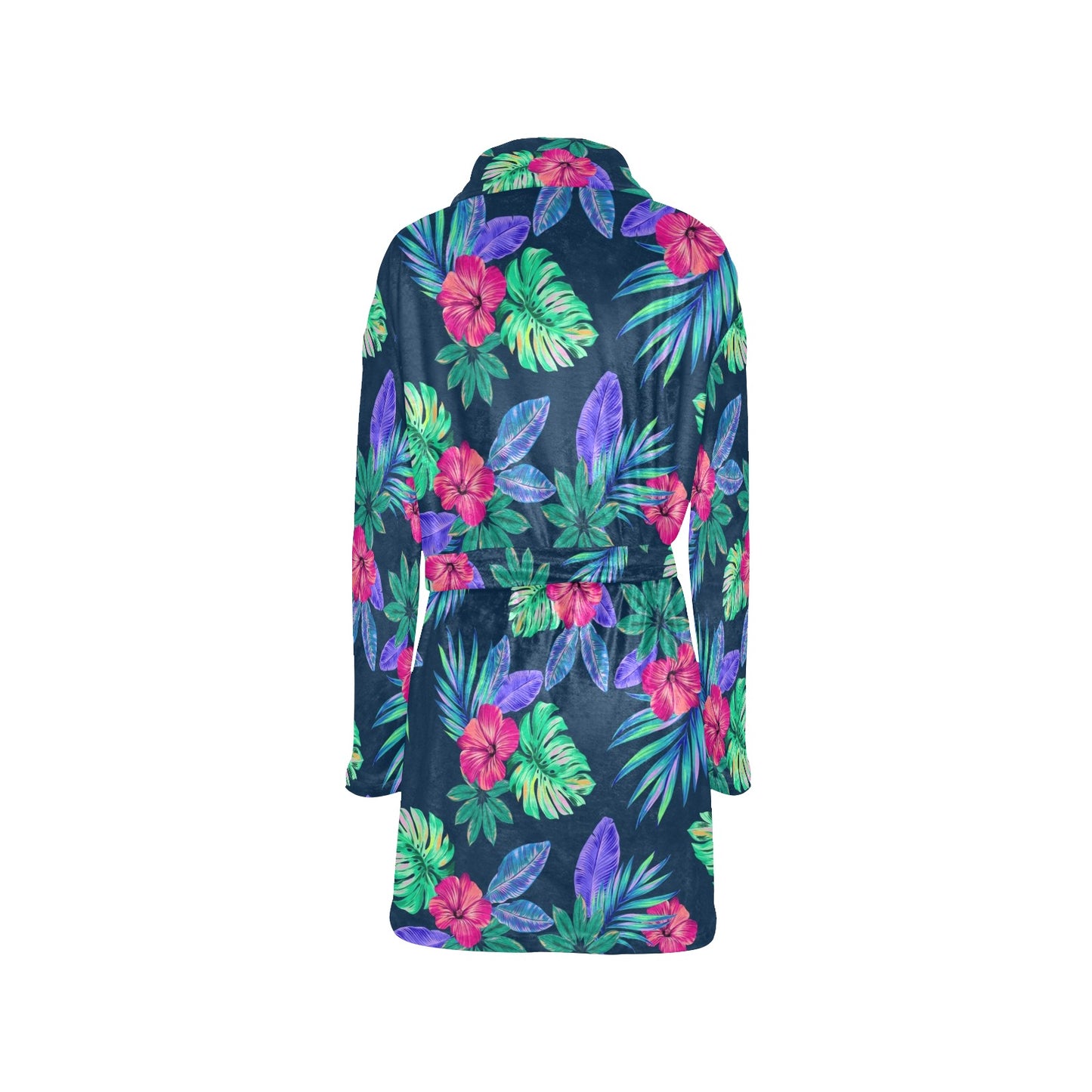 Tropical Flower Pattern Print Design TF09 Women's Fleece Robe