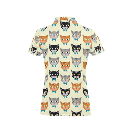 Cat Pattern Print Design 05 Women's Polo Shirt
