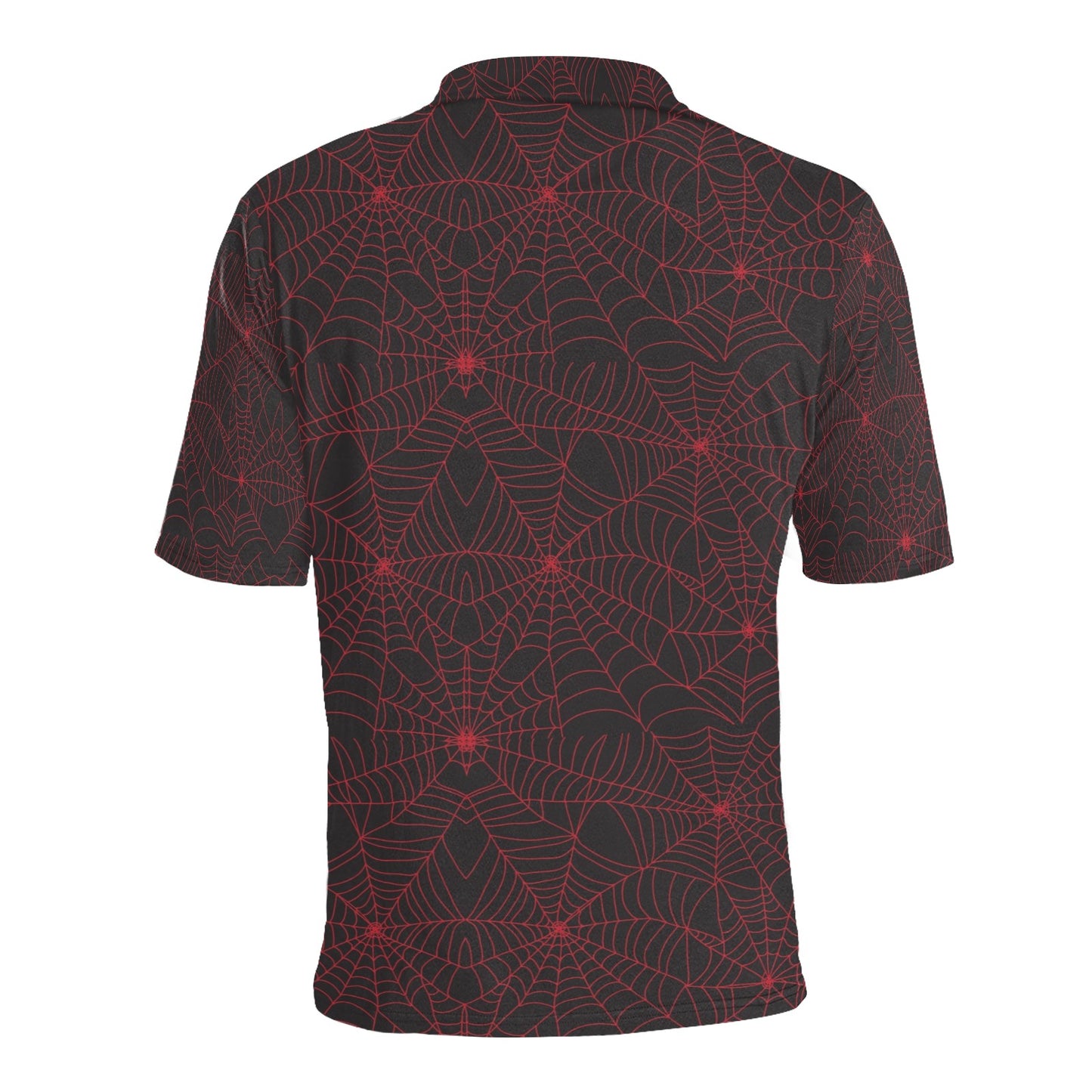 Spider Web Red Print Design LKS302 Men Polo Shirt