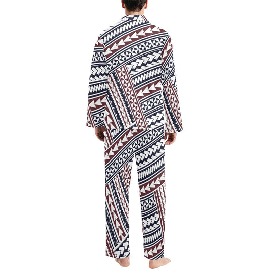 Polynesian Tribal line Men's Long Pajama Set