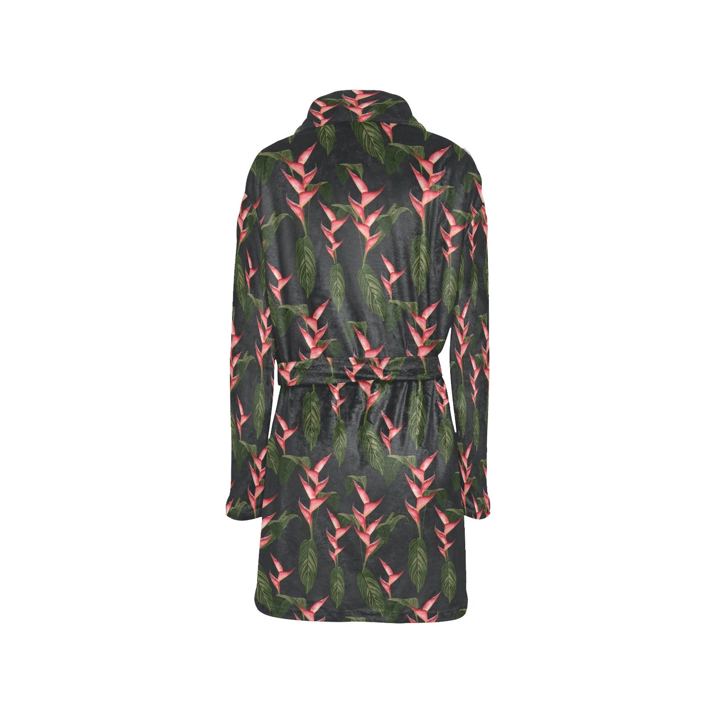 Heliconia Pattern Print Design HL07 Women's Fleece Robe