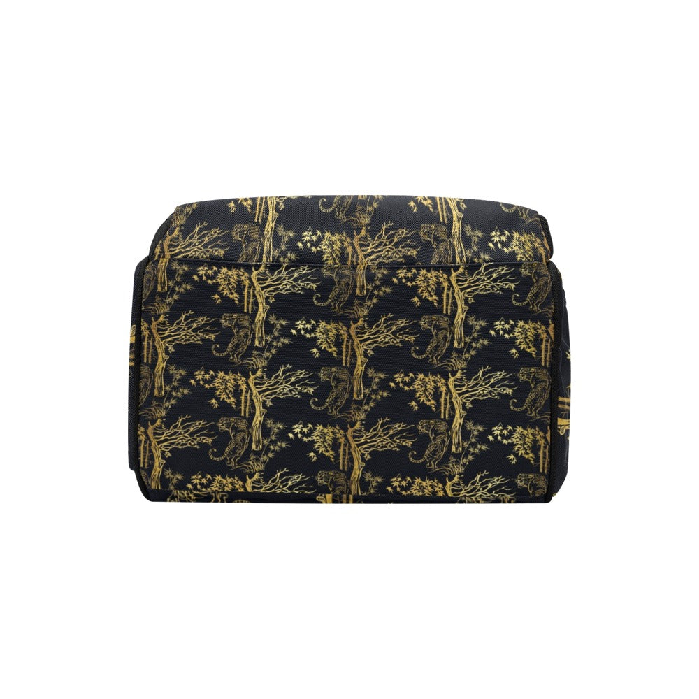 Tiger Gold Print Design LKS307 Diaper Bag Backpack