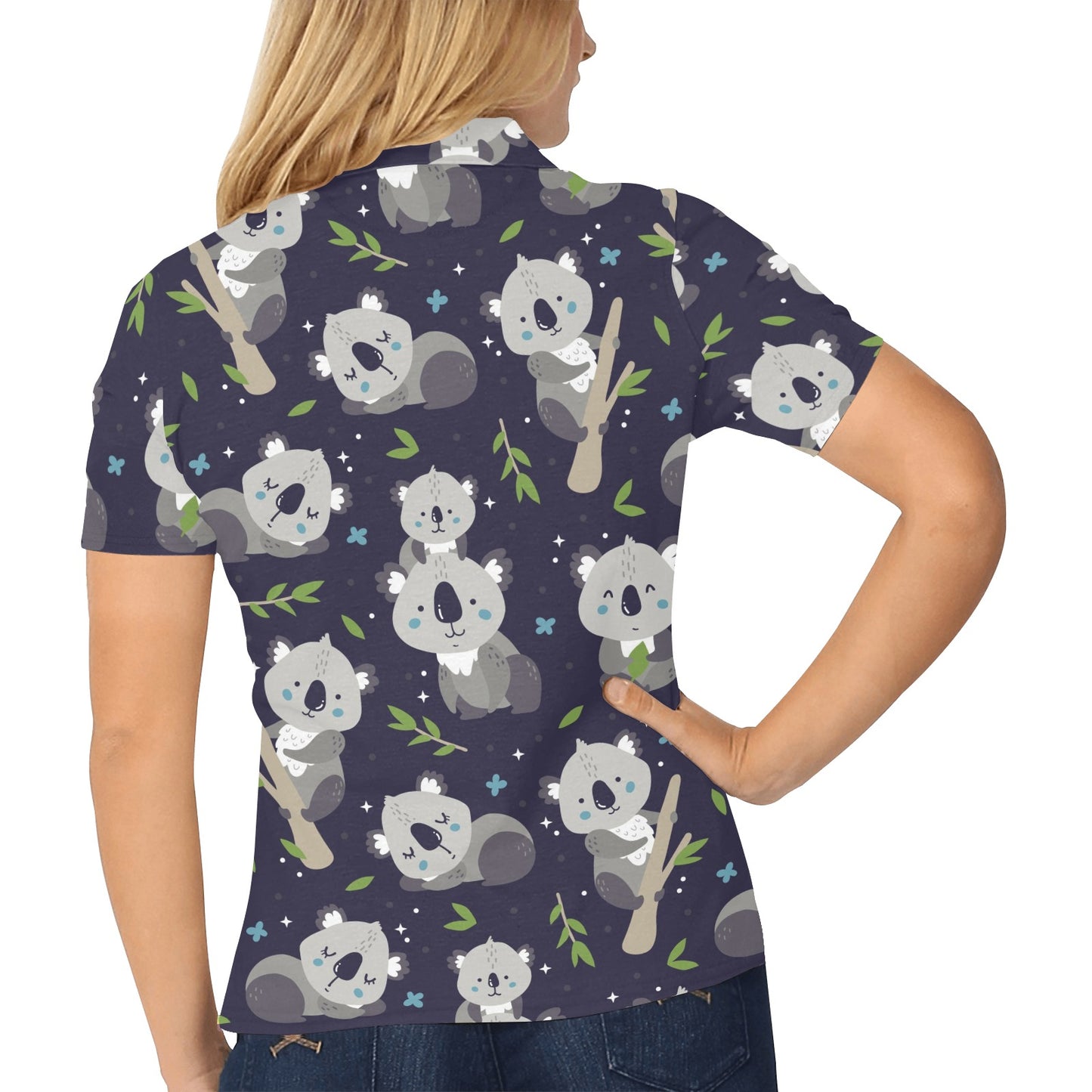 Koala Pattern Print Design 04 Women's Polo Shirt