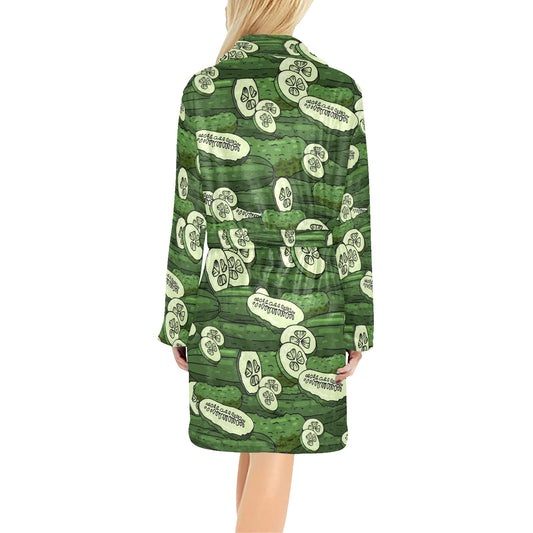 Cucumber Pattern Print Design CC01 Women's Fleece Robe