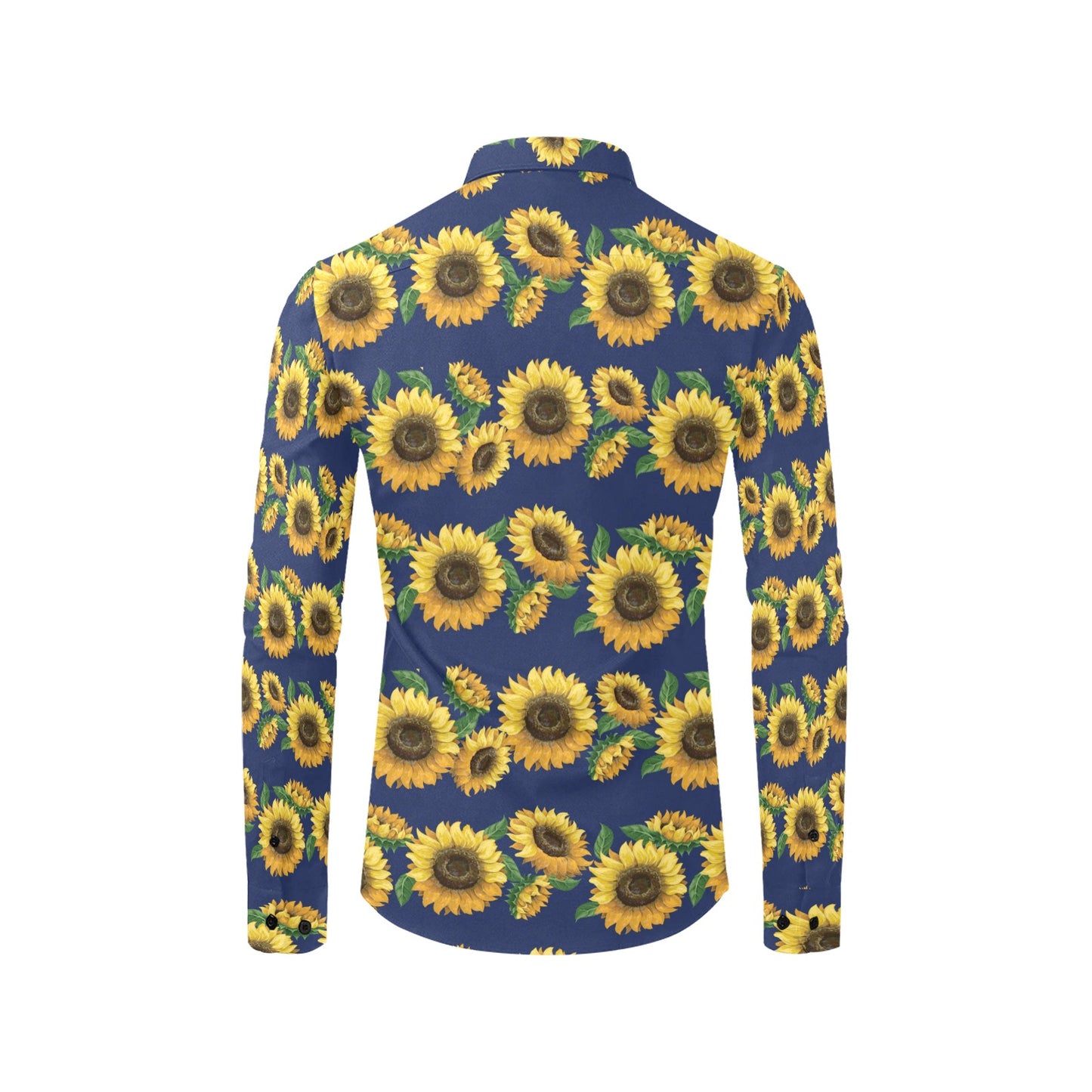 Sunflower Print Design LKS307 Men's Long Sleeve Dress Shirt