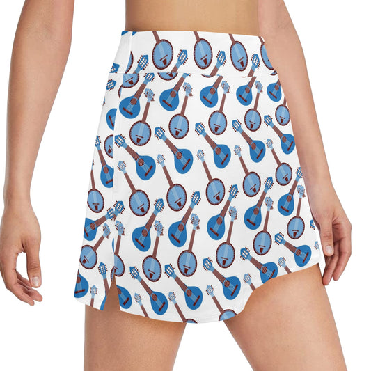 Banjo Print Design LKS401 17" Golf & Pickleball Skort with Pockets